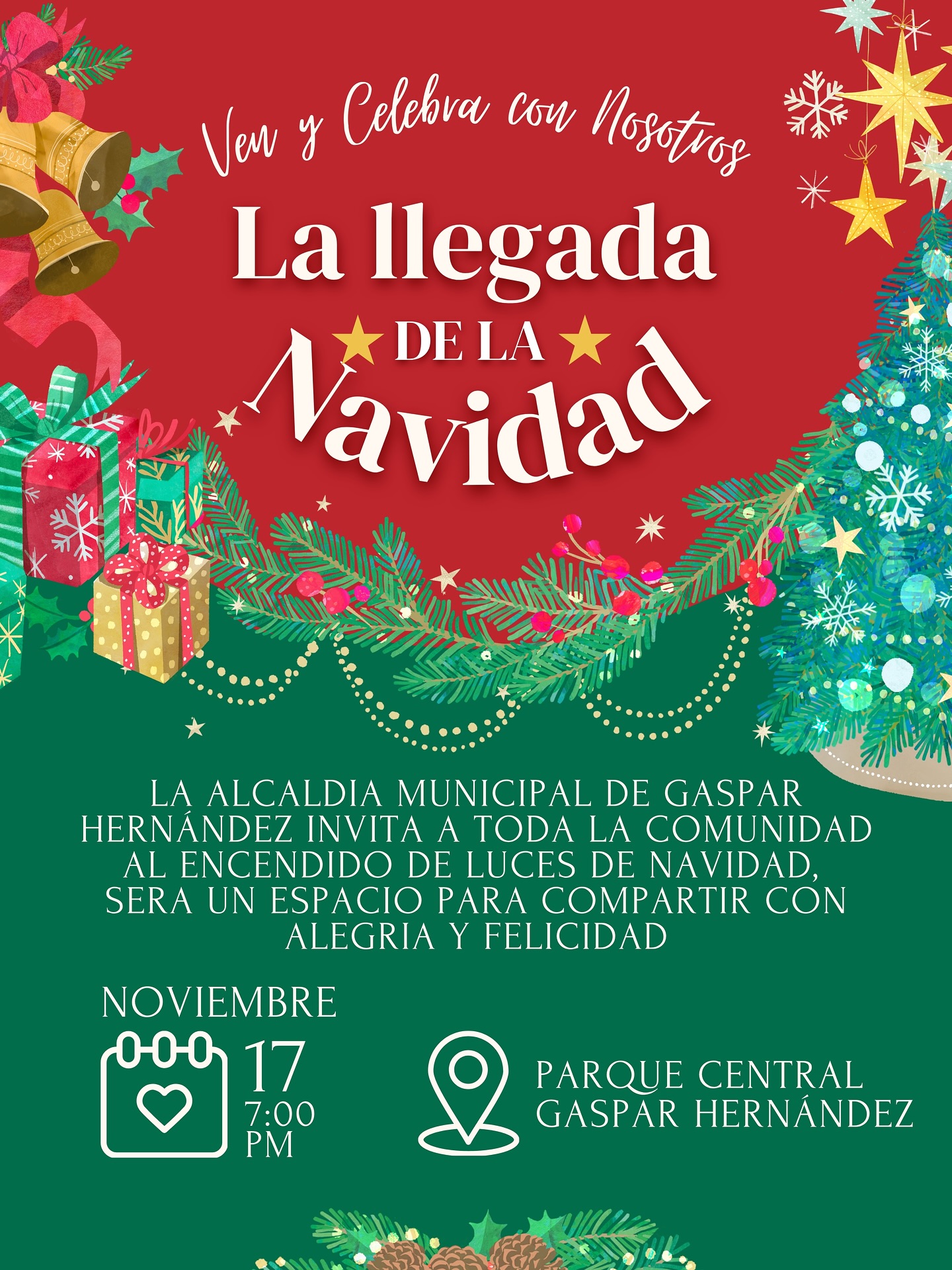 INVITACION A CELEBRAR LA LLEGADA DE LA NAVIDAD.