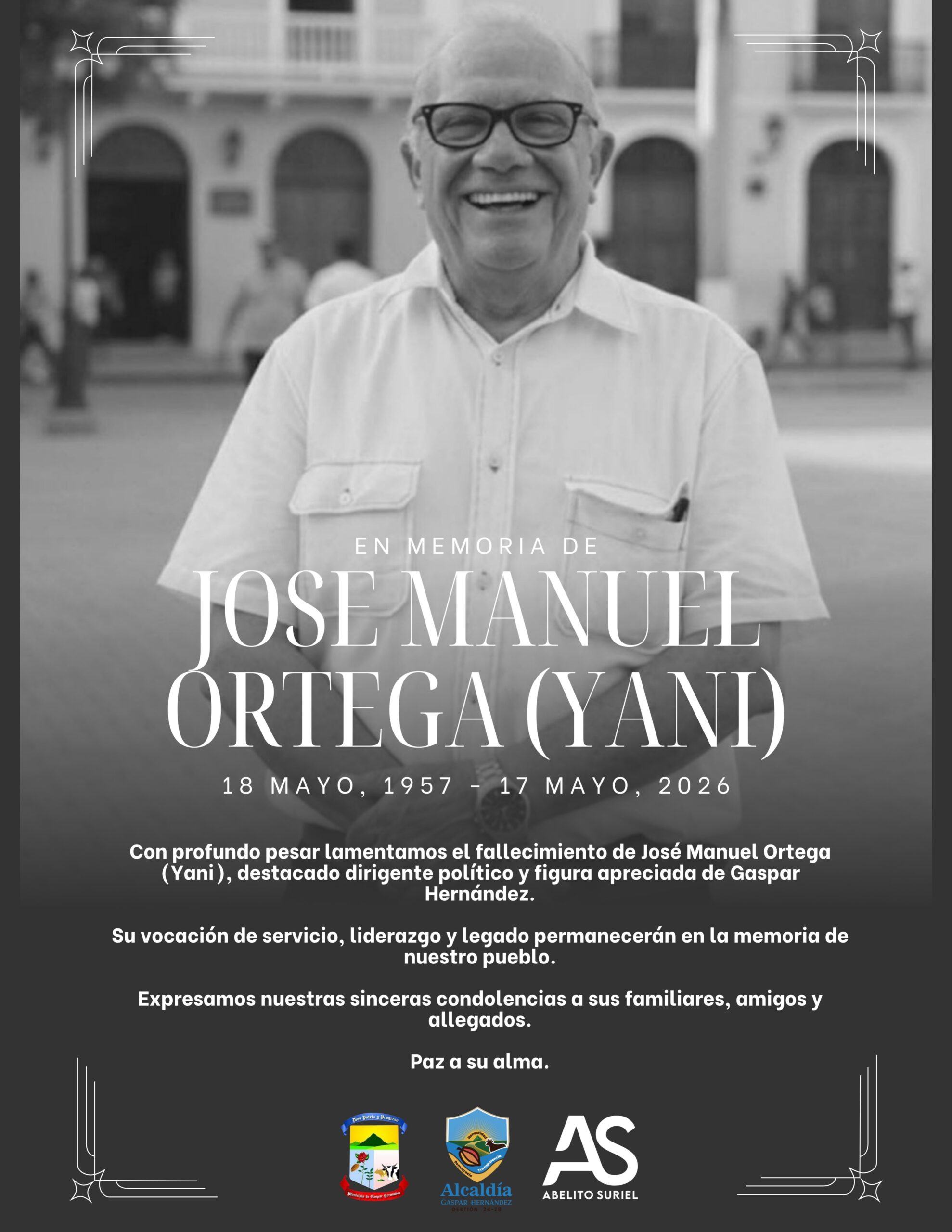 PAZ AL ALMA DE NUESTRO QUERIDO YANI.