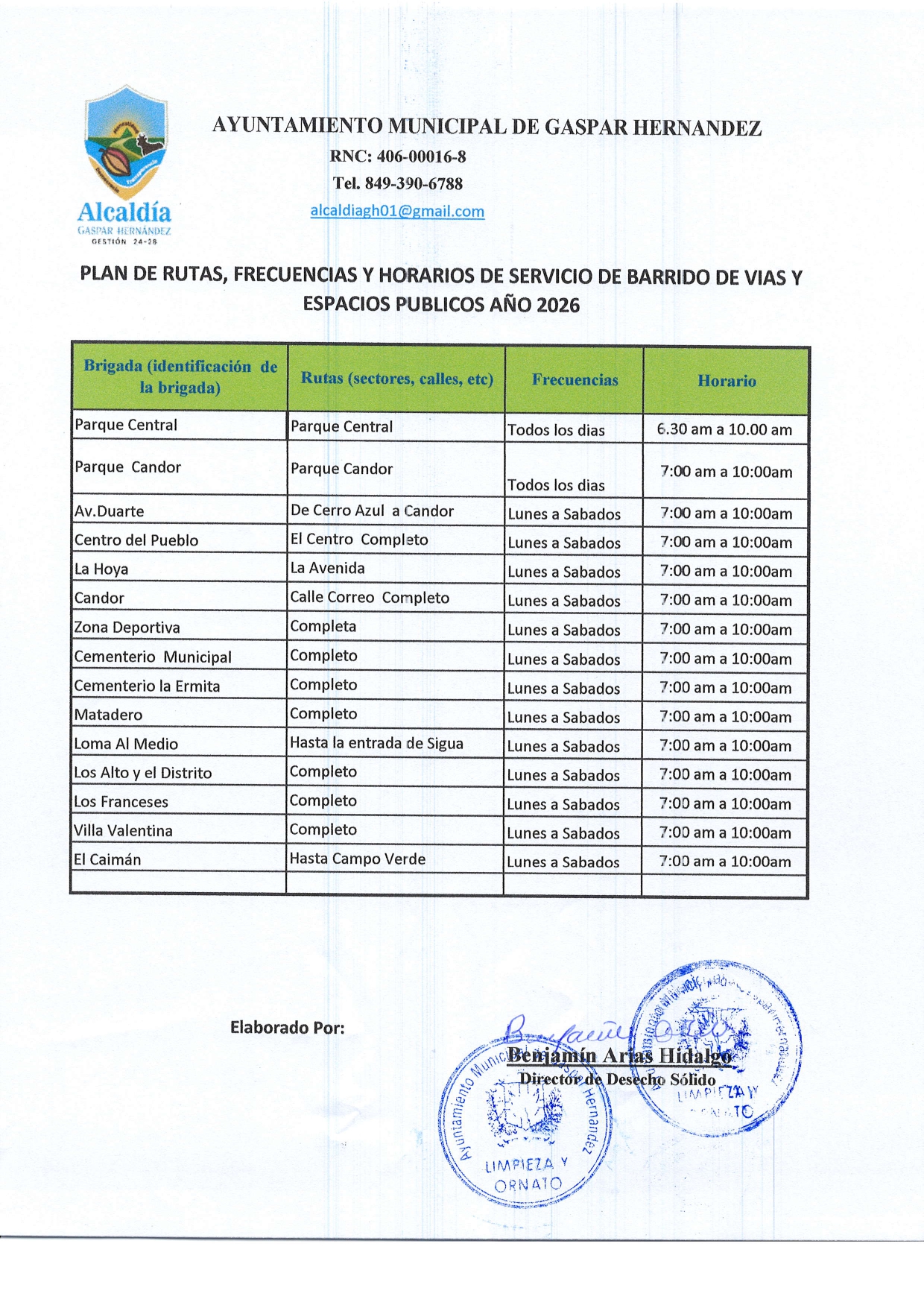 PLAN DE BARRIDO Y RECOLECCION GH-2026